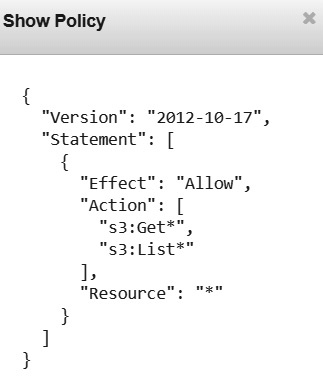 Figure 4.7 - AWS managed policy: AmazonS3ReadOnlyAccess