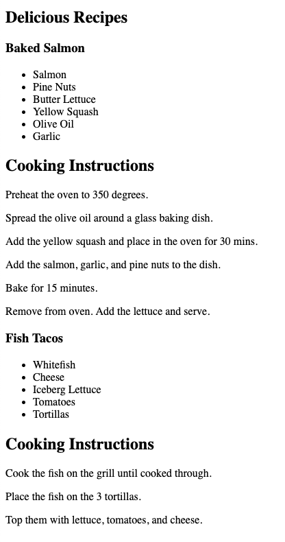 Figure 5-2. Delicious Recipes output